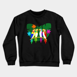 Tropical Singing Feathered Friends Crewneck Sweatshirt